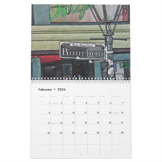 Scènes van New Orleans Calendar Kalender (Feb 2026)
