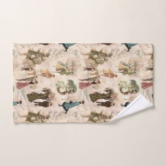 Scènes vintages d'hiver (Serviette à main)