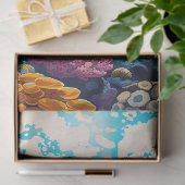 Scenic Coral Reef & Floral Sea Turtle Decoupage Tissuepapier (Geschenk)