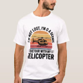 Scenic Detour Helicopter Retro Sunset Design T-shirt (Voorkant)