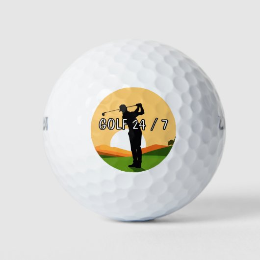Scenic Funny Golf 24/7 Theme Golf Balls Golfballen (Voorkant)