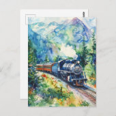 Scenic Landscape with Train Briefkaart (Voorkant / Achterkant)