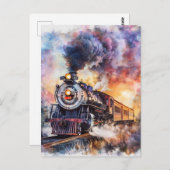 Scenic Landscape with Train Briefkaart (Voorkant / Achterkant)