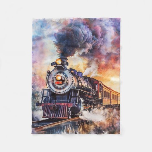 Scenic Landscape with Train Fleece Deken (Voorkant)