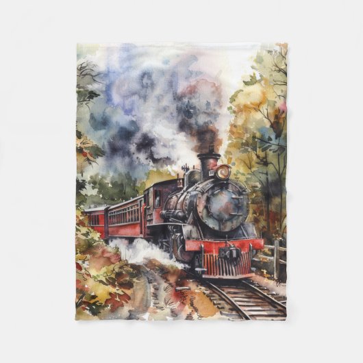 Scenic Landscape with Train Fleece Deken (Voorkant)