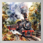 Scenic Landscape with Train Poster (Voorkant)