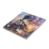 Scenic Landscape with Train Tegeltje (Zijkant)