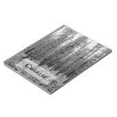 Scenic New Forest Black and White Woodland Scene Notitieboek (Linkerzijde)