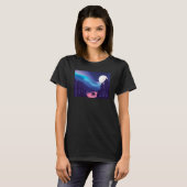 Scenic Polar Bear Silhouette With Moon and Aurora T-shirt (Voorkant volledig)