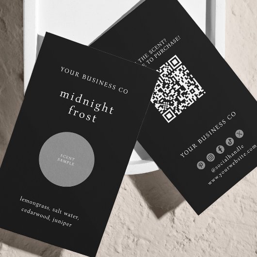 Scent Sample Fragrance Tester Zwart QR Code Kaart