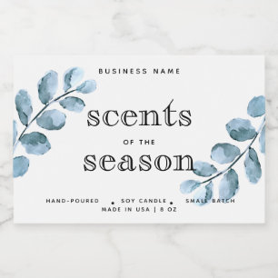Scents of Season Waterverf Candle Label Design Voedselcontainer Etiket