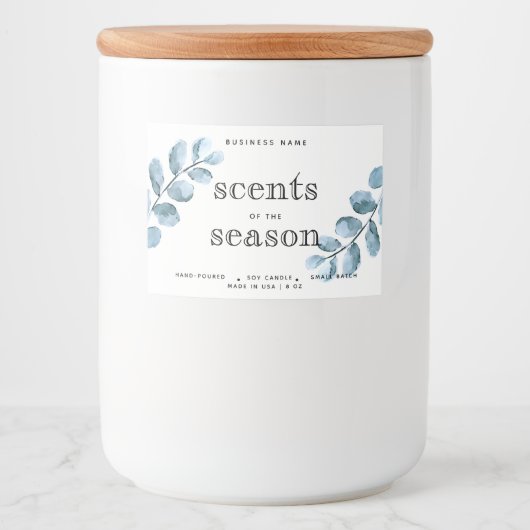 Scents of Season Waterverf Candle Label Design Voedselcontainer Etiket (Voorkant)