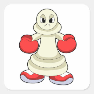 Schaafje Schaafje met boxer handschoenen Vierkante Sticker