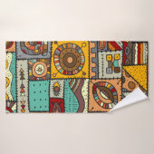 Schaafjes van stof in een lappendeken. Etnische Badhanddoek (Badhanddoek)