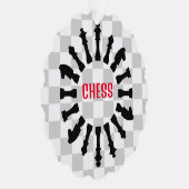 Schaak Design Papier Ornament Kaart (Rechts)