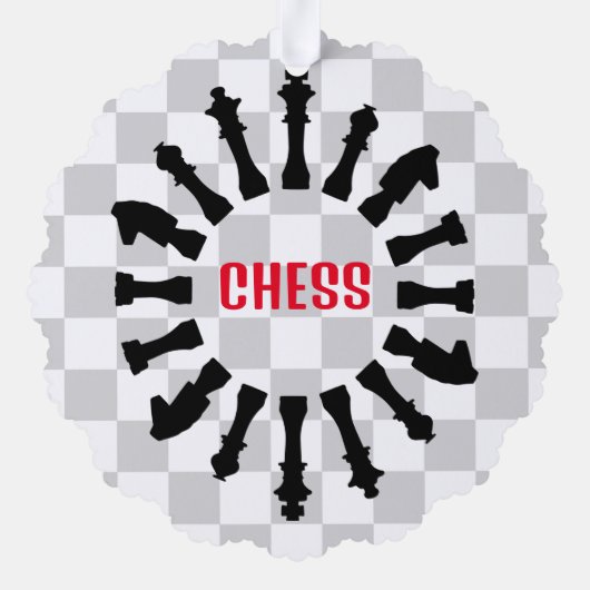 Schaak Design Papier Ornament Kaart (Achterkant)