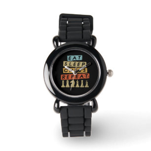 Schaak - Eet Slaap Schaak Herhaal Horloge