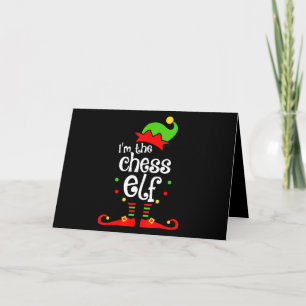 schaak elf xmas familie vriend kerstcadeau kaart