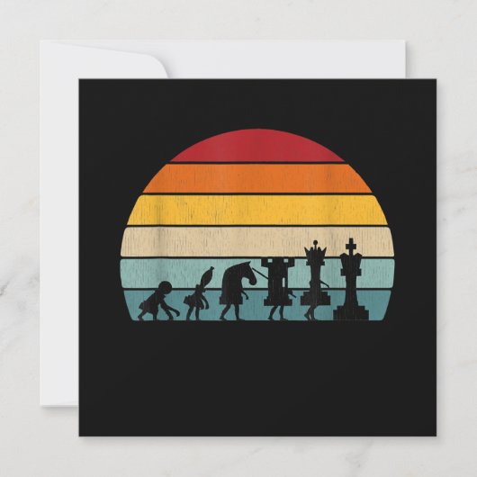 Schaak evolutie retro vintage cadeau voor een scha kaart (Voorkant)
