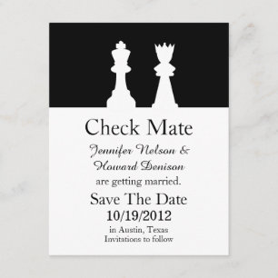Schaak Huwelijk Save The Date Aankondiging