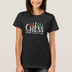 Schaak - Kies je wapen Retro kleuren schaakstuk T-shirt