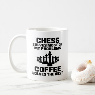 Schaak oplost mijn problemen Funny Coffee Speler Koffiemok