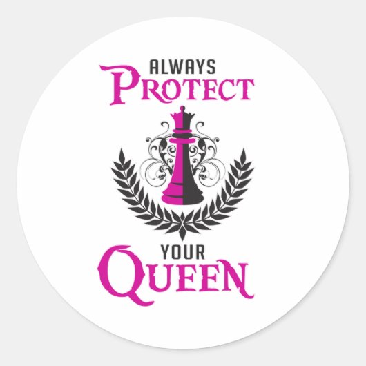 Schaak Queen Schaakbord Checkmate Board Grappig ca Ronde Sticker (Voorkant)