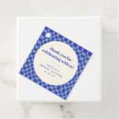 Schaakbord Blauw Aangepaste Trouw Bruidsfeest Beda Bedankjes Labels (In situ)