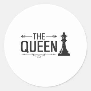 Schaakbord Checkmate Queen Board Cadeau Idee Ronde Sticker