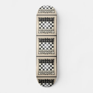 Schaakbord en schaakstukken: Skateboard