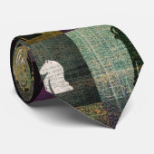 Schaakbord en schaakstukken verven en afdrukken stropdas (Opgerold)