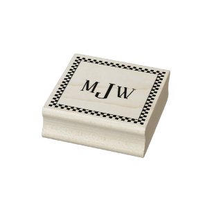 Schaakbord Frame Monogram Rubberen Stempel