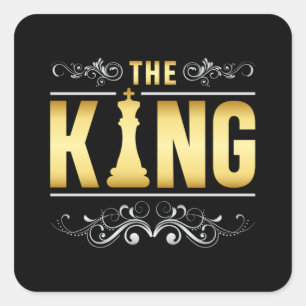 Schaakbord Koning Schaakmat Bordspel Gift Vierkante Sticker