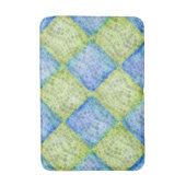 Schaakbord Mozaïek Golven in Groen en Blauw Badmat (Voorkant Verticaal)