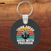 Schaakbord Stukken Strategie Precision Mind Game Sleutelhanger (Voorkant)