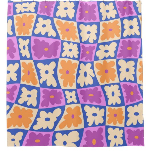 schaakbord van de natuur douchegordijn (Voorkant)