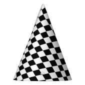 Schaakbord zwart-wit feesthoedjes (Links)