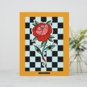 Schaakbordbloemenprint (Staand voorkant)