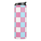 Schaakbordpatroon thermosbeker (Gedraaid links)