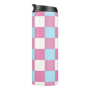 Schaakbordpatroon thermosbeker
