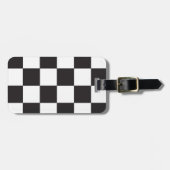 Schaakbordpatroon Zwart-wit Bagagelabel (Voorkant horizontaal)