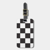 Schaakbordpatroon Zwart-wit Bagagelabel (Voorkant verticaal)