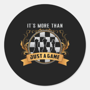 Schaakbordspel Schaakmat Bordkoningin Gift Ronde Sticker