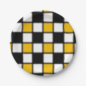 Schaakbordstijl Papieren Bordje (Voorkant)