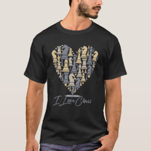 Schaakclub Spel Koning Koningin Paard schaakstuk m T-shirt