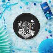 schaakgevecht chessman checkmate chess play papieren bordje (Feest)