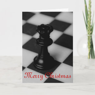 Schaakkoningin Kerstmis Feestdagen Kaart