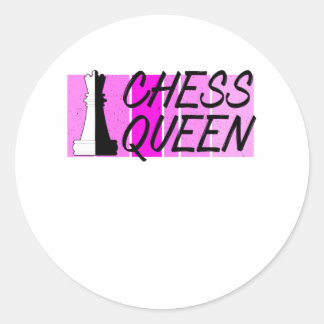 schaakkoningin ronde sticker