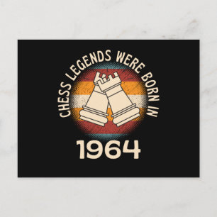 Schaaklegendes werden geboren in 1964 briefkaart