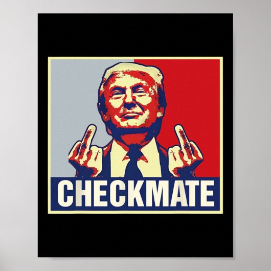 Schaakmat Grappig Trump 2024 Presidentiële campagn Poster (Voorkant)